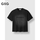 GXG男裝 圓領(lǐng)T恤水洗短袖針織 2025年夏季G25X442093 黑色 L
