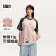 森馬短袖t恤女中長(cháng)款插肩袖春夏純棉打底衫熊貓印花101324100069