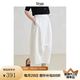 旅途原品ltyp 亞麻棉文藝花苞半裙經(jīng)典百搭O型長款白色半身裙女夏 象牙白 M