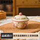 妙普樂日本進(jìn)口品質(zhì)陶瓷燉盅帶蓋繁花似錦隔水燉家用一人份煲湯小蒸雞蛋 繁花似錦黃色燉盅