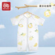 愛貝迪拉（AIBEDILA）短袖夏裝連體衣嬰兒衣服夏季薄款新生嬰幼兒睡衣外出男女寶寶空調(diào) 短袖-夏日北極熊(無骨小涼衣) 73cm