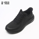 利郎輕時(shí)尚男鞋【拼接鞋面】休閑鞋男輕便耐磨舒適運動(dòng)通勤鞋子男 黑色（01） 42