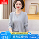 俞兆林（YUZHAOLIN）媽媽秋裝針織衫兩件套2025新款中老年女裝母親節(jié)夏季短袖T恤套裝 AQBHKrY 藍(lán)色 M  (建議85-100斤)