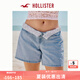 HOLLISTER25夏季新款baggy風(fēng)辣妹Y2K翻腰牛仔短褲女裝KI349-5169 中間色水洗 （腰頭花紋深淺隨機發(fā)貨） 23 160/58A 000標(biāo)準(zhǔn)版
