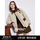 初語(yǔ)美拉德復古撞色拼接燈芯絨棉服女秋冬保暖棉衣百搭外套 卡其色 M