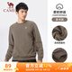 駱駝（CAMEL）純色圓領(lǐng)套頭衛(wèi)衣男寬松休閑運動上衣 J13CAYL6063 灰卡其 XXL