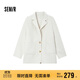森馬（Semir）外套女中長(cháng)款西裝領(lǐng)通勤寬松2024冬含羊毛雙面呢夾克109724108021
