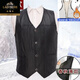 老爺車(chē)特價(jià)皮衣背心男新款中老年真羊皮外套春秋薄款高檔皮馬甲時(shí)尚坎肩 【W(wǎng)#99黑色皮馬甲】+送黑色內膽 3XL -建議體重145-160斤