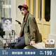 森馬（Semir）工裝外套男拼接燈芯絨翻領(lǐng)夾克秋季情侶裝寬松上衣101524108201