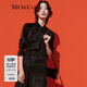 MO&Co.春秋設計感不規則破洞黑色牛仔背帶裙連衣裙摩安珂 牛仔黑色 S /160