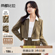 尚都比拉曠野美拉德穿搭短款小西裝女小眾設(shè)計感休閑西服外套 棕色 L 