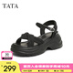 他她（TATA）涼鞋女鞋2025夏季新款休閑厚底法式氣質(zhì)時(shí)裝涼鞋女 黑色 37