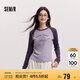 森馬（Semir）長袖T恤女拼色插肩袖小狗套頭衫鹽系潮冬季抓毛衣服101724101010