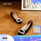 NINE WEST/玖熙復(fù)古法式方口鉆扣平跟女單鞋 NH465006SK 黑色37