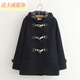 凌卡戚JK制服學(xué)院風(fēng)日系加棉連帽復(fù)古中長(zhǎng)款牛角扣毛呢子大衣女外套秋冬 主圖款 M 版型偏小 建議90-100斤