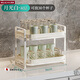 日本MUJU杯子置物架家用瀝水茶杯杯架雙層多功能托盤(pán)茶具儲物架 月光白【雙層】可瀝水可放30個(gè)杯
