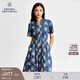 布克兄弟（BrooksBrothers）[Supima棉]女士25早秋季新款印花連衣裙 4004-藏青色 S 6