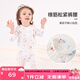 麗嬰房【涼感莫代爾】麗嬰房?jī)和瘍?nèi)衣套裝男童長(zhǎng)袖空調(diào)服女童家居服春夏 白底印花 90 CM/2歲