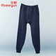 三槍秋冬季中老年保暖褲男提花夾棉大碼高腰加厚暖棉寬松單條秋褲襯褲 深石青 3XL (185/105)