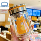 樂扣樂扣（LOCK&LOCK）水杯2025新款女高顏值雙層高硼硅玻璃杯耐高溫茶水分離泡茶杯子 200ml雙層咖啡貓玻璃杯