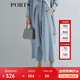 PORTS寶姿 商場(chǎng)同款新品女裝氣質(zhì)高腰直筒闊腿褲三醋纖無(wú)貨 天藍(lán)色 M (6)