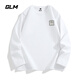 GLM白色長(cháng)袖t恤男春秋季重磅男裝打底衫純棉吸汗寬松大碼男士衣服