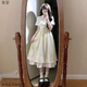 紫蒙連衣裙夏季法式2025新款學(xué)生少女小個(gè)子長(zhǎng)裙女生衣服潮流夏天裙子 假兩件淺黃色連衣裙 均碼 (可備注碼數(shù))