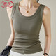 浪莎（LangSha）輕奢吊帶小背心女內搭外穿夏季2025新款無(wú)袖大碼防走光打底衫 常規-灰綠色 常規款 L 110斤-125斤