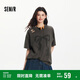 森馬（Semir）短袖T恤女中長(cháng)款做舊oversize夏2025蝴蝶結破洞衣服109325100036