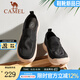 駱駝（CAMEL）男鞋新款懶人套腳鞋輕盈厚底潮流休閑一腳蹬男士布鞋 G13S391065黑色 40