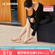 萊爾斯丹氣場(chǎng)女王2025春夏新款時(shí)尚百搭一字帶羊皮涼鞋女6M59905 奶茶杏 BEK 37 （235mm）
