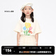 little MO&Co.5A抑菌 little moco童裝24新款女童親子裝純棉多巴胺花朵短袖T恤 米杏色2 160 160/76 (尺碼偏大選小一碼)