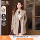 香影100%純羊毛雙面呢大衣女2024秋冬新款呢子娃娃領(lǐng)中長(zhǎng)毛呢外套 燕麥色 M