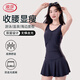 浪莎（LangSha）泳衣女黑色連衣泳裙顯身材高彈保守防走光沙灘海邊溫泉專(zhuān)用裝