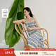 茵曼（INMAN）彩虹條紋針織吊帶裙2025夏季女裝新品V領(lǐng)無袖內(nèi)搭連衣裙長裙 彩虹藍(lán) S
