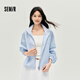 森馬（Semir）外套女秋短款蕾絲寬松蝙蝠袖棉麻立領(lǐng)2025小清新夾克10A525108002