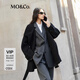 MO&Co.大衣綿羊毛×山羊絨毛呢廓形外套附腰帶 黑色 XS 155