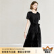 顏域短袖黑色連衣裙女裝2024新款夏裝優(yōu)雅顯瘦中長款圓領(lǐng)波點(diǎn)裙子 黑白點(diǎn) M/38