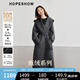 紅袖【甄絨系列】雙面呢大衣冬季2024新款女裝高端氣質(zhì)連帽領(lǐng)毛呢外套 深灰080 S