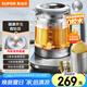 蘇泊爾（SUPOR）純鈦養(yǎng)生壺 玻璃面板燒水壺 316L不銹鋼恒溫煮茶器  加大濾網(wǎng) 電熱水壺多段保溫1.5L SW-15YJ55
