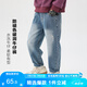 左西男童牛仔褲兒童褲子秋裝2025新款長褲直筒褲休閑褲 淺牛仔色 150