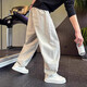 倉石一樹(shù)彎刀牛仔褲春秋潮牌直筒闊腿男褲2025新款高級感休閑褲子 米白色 XL