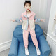 女童套裝春秋2025新款韓版兒童休閑運(yùn)動(dòng)服兩件套裝時(shí)髦洋氣中大童 粉色（外套+褲子） 140