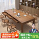 森圓木方客廳實(shí)木書桌家用帶抽屜電腦桌臺(tái)式寫字學(xué)習(xí)桌工作臺(tái)長(zhǎng)條辦公桌 雙邊六抽屜:200*80*75cm