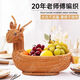 恩壽溯手工編織創(chuàng  )意小鹿水果仿藤編收納籃子茶幾果盤(pán)桌面零食筐動(dòng)物造型 梅花鹿 桂冠藤編家居收納-源頭