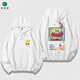 攸帝娣海綿寶寶聯(lián)名衣服男女潮ins派大星卡通印花連帽衛衣加絨情侶裝 白色1 L 170 加絨超柔款