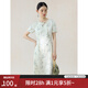 自巧小個子?xùn)|方簡奢風(fēng)新中式雨竹印花連衣裙女2024夏新款顯瘦中長裙子 雨竹印花 S (3碼)