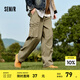 森馬（Semir）褲男冬季工裝風(fēng)抽繩寬松直筒長(zhǎng)褲松緊腰褲子時(shí)尚 駝色50100 M