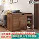 木葉私語(yǔ)（MUYESIYU）【整裝發(fā)貨】鞋柜門(mén)口實(shí)木換鞋凳入戶(hù)大容量?jì)ξ锛矣梅缐m可坐鞋柜 長(cháng)80-烤漆 三層帶靴位-胡桃色