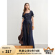 獨(dú)束大碼女裝法式復(fù)古蕾絲方領(lǐng)襯衫寬松闊腿褲2025新款仿牛仔套裝女 牛仔藍(lán)（褲子） 2XL （尺碼：4）